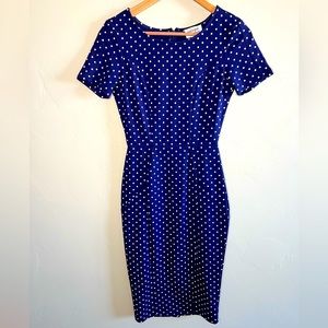 Unique Vintage Polka Dot Pencil Dress